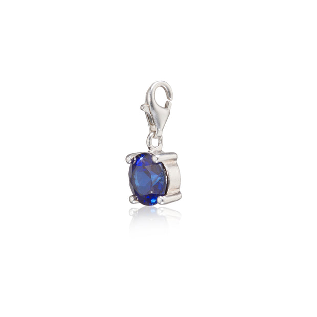 Thomas Sabo Sterling Silver Round Synthetic Corundum Blue Charm