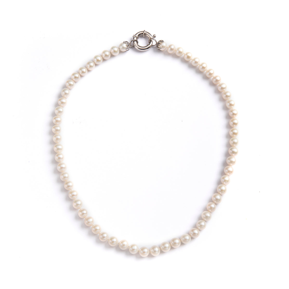Browns 18ct White Gold  Protea Pearl Necklace