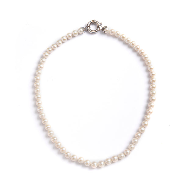Browns 18ct White Gold  Protea Pearl Necklace