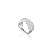 14ct White Gold Diamond Cross Over Dress Ring
