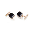 Vintage 9ct Yellow Gold Men Classic Onyx Cufflinks