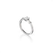 Platinum Emerald and Baguette Cut Diamond Trilogy Ring