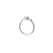 Platinum Emerald and Baguette Cut Diamond Trilogy Ring