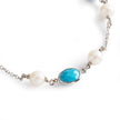 18ct White Gold Turquoise Replica and Pearl Bracelet