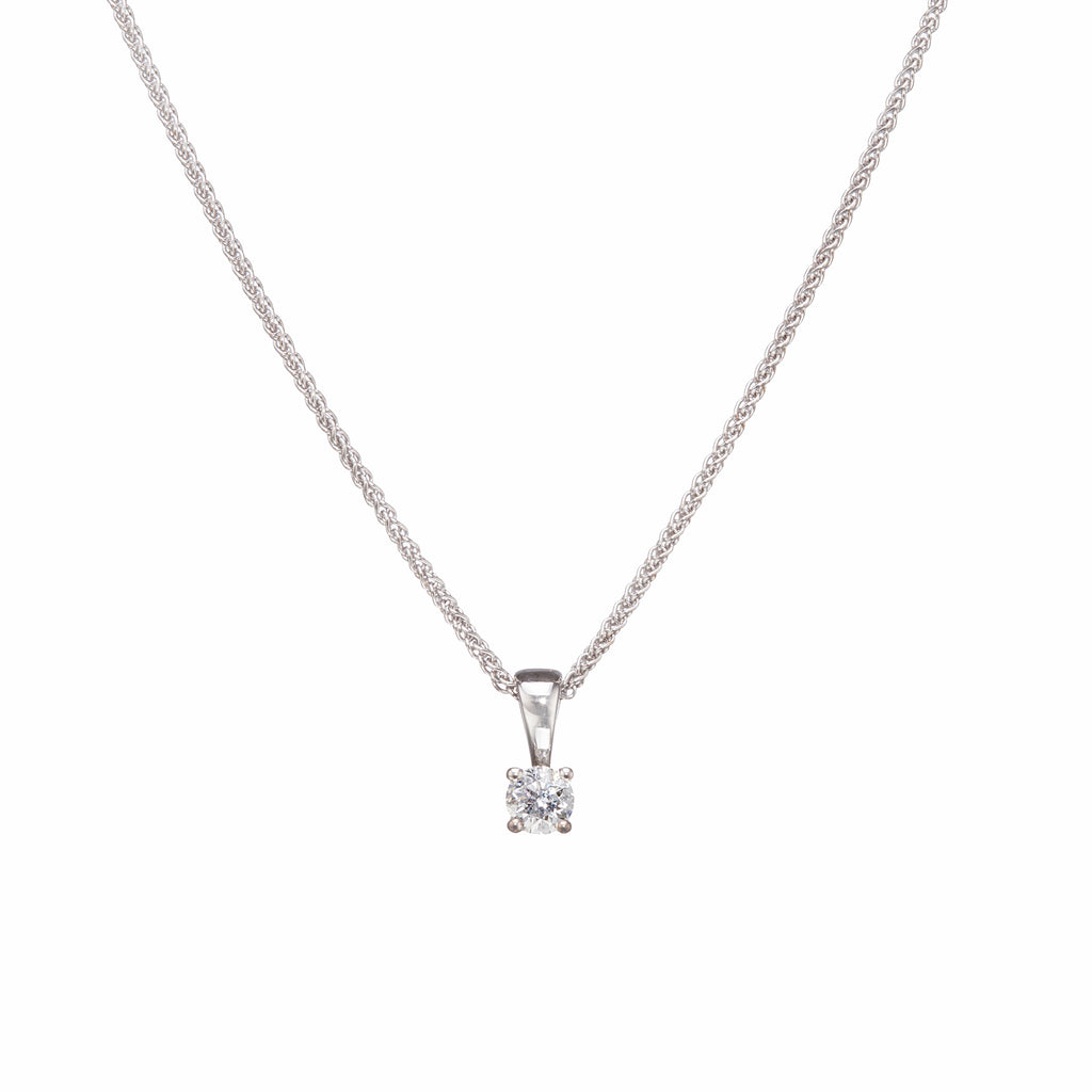 18ct White Gold Diamond Pendant with Chain