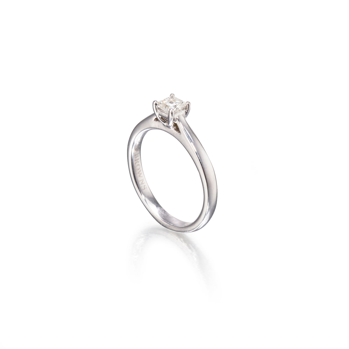 Browns 18ct White Gold Diamond Solitaire Ring