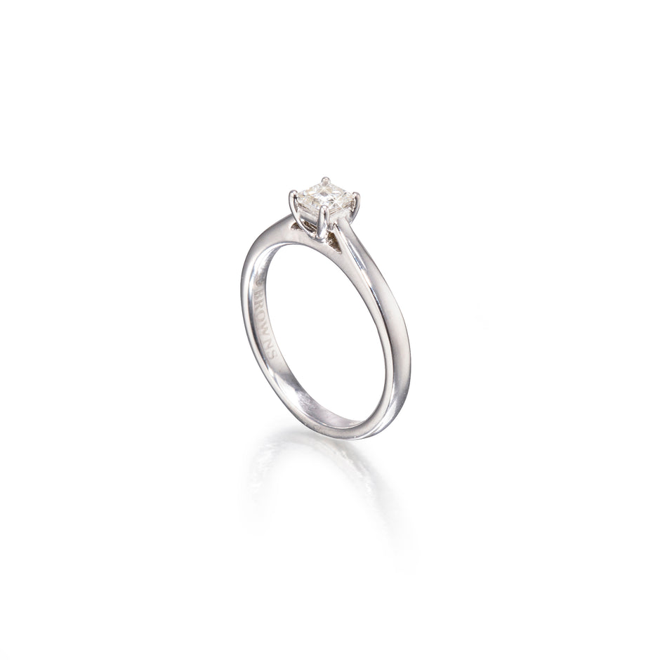 Browns 18ct White Gold Diamond Solitaire Ring
