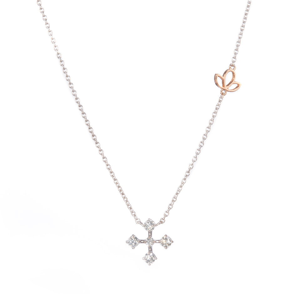 Browns 18ct White Gold Diamond Southern Cross Necklace