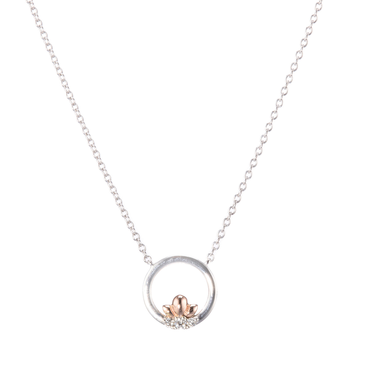 Browns 9ct White Gold Circle of Life Necklace