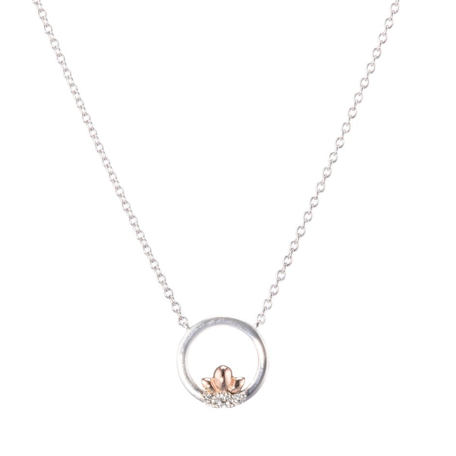 Browns 9ct White Gold Circle of Life Necklace