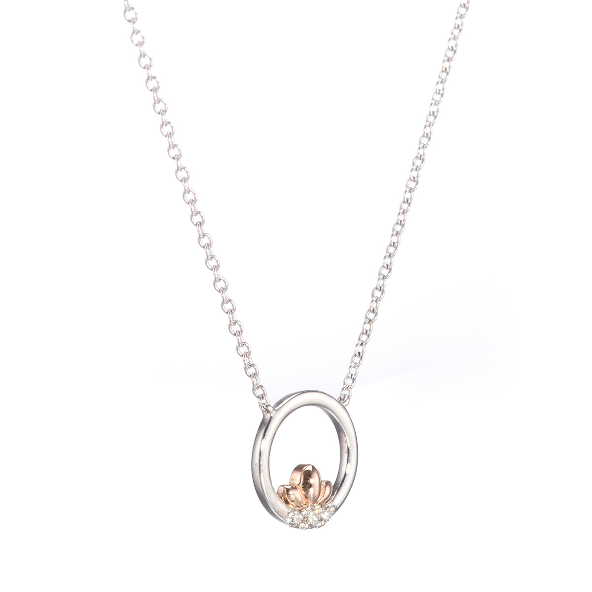 Browns 9ct White Gold Circle of Life Necklace