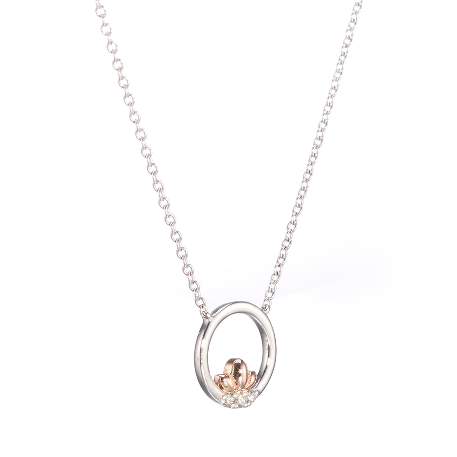 Browns 9ct White Gold Circle of Life Necklace