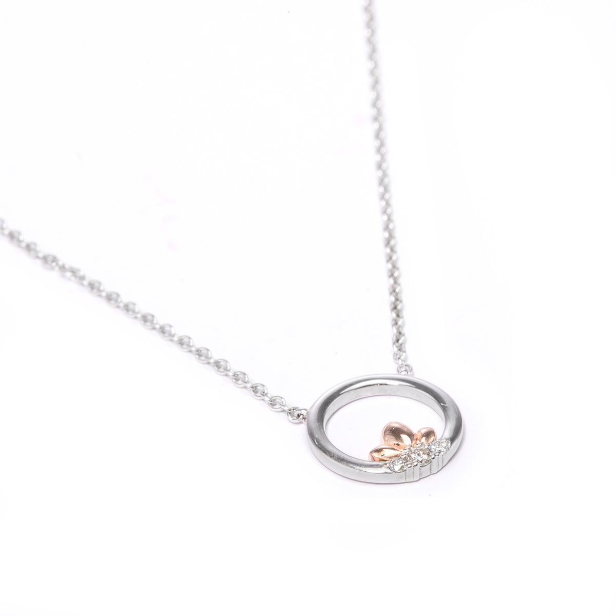 Browns 9ct White Gold Circle of Life Necklace