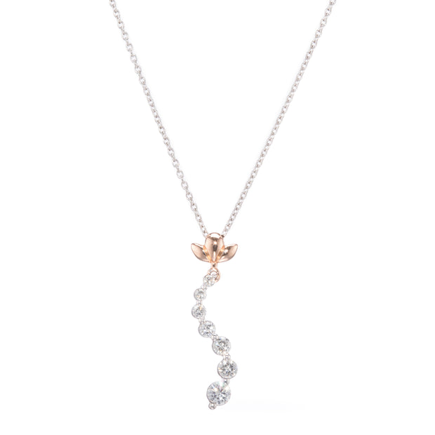 18ct White Gold Browns Diamond Journey Necklace