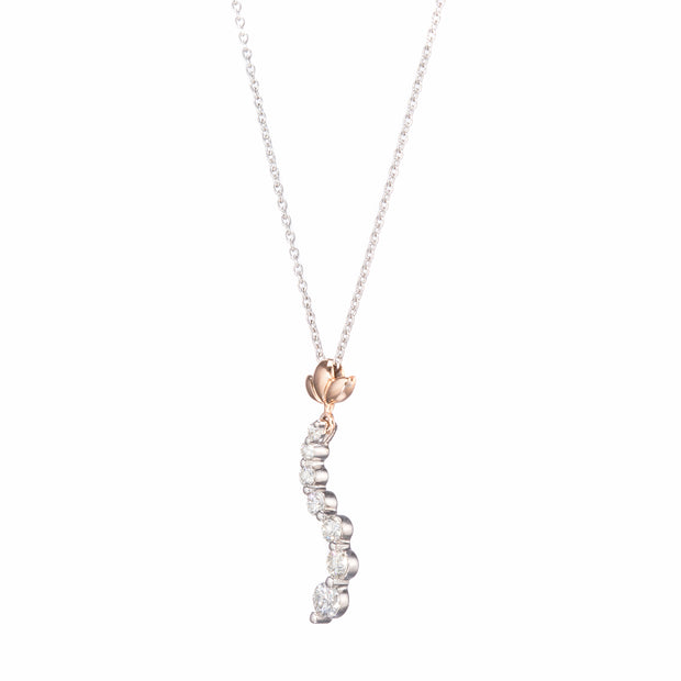 18ct White Gold Browns Diamond Journey Necklace