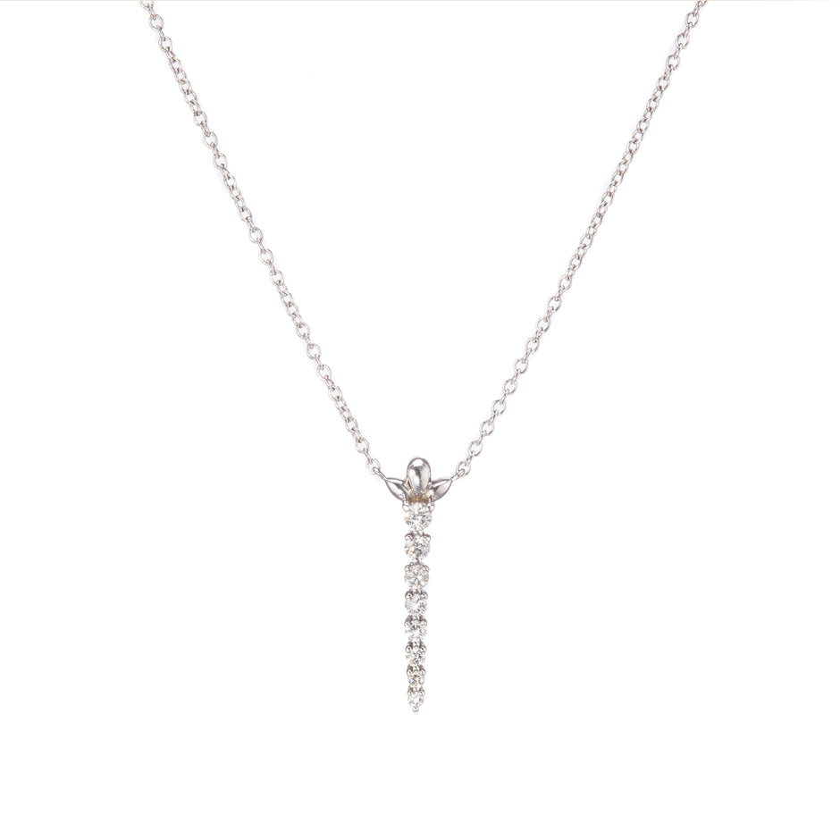 Browns 9ct White Gold Diamond Journey Drop Angel Necklace