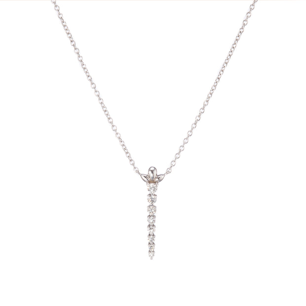 Browns 9ct White Gold Diamond Journey Drop Angel Necklace