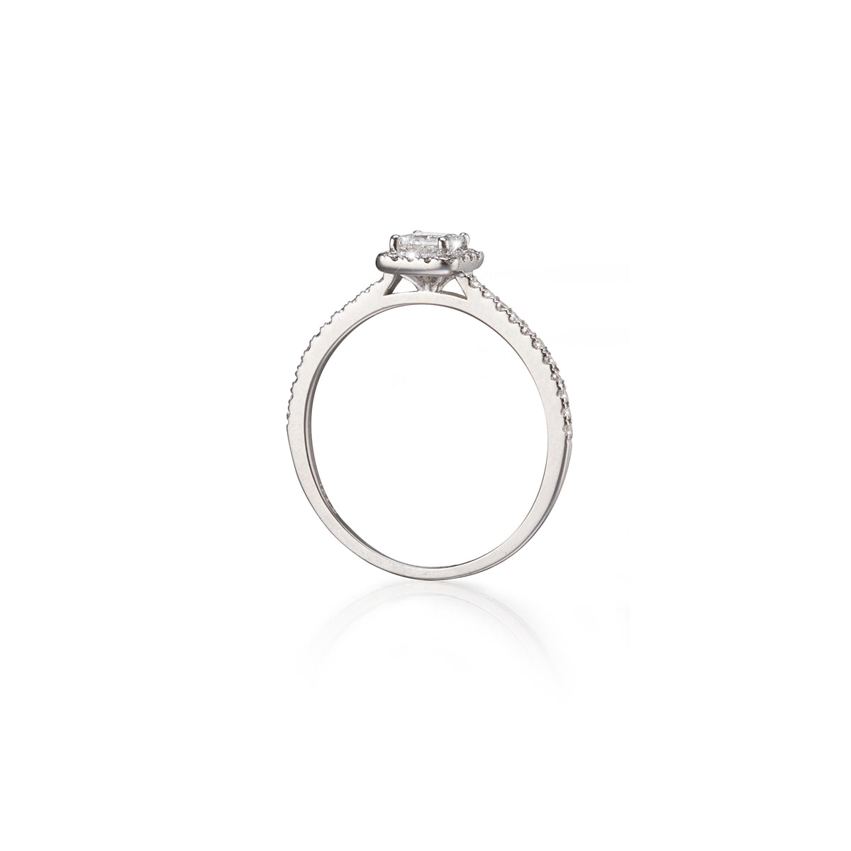 18ct White Gold Diamond Halo Ring