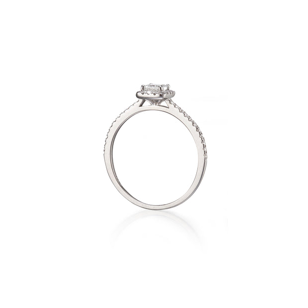18ct White Gold Diamond Halo Ring