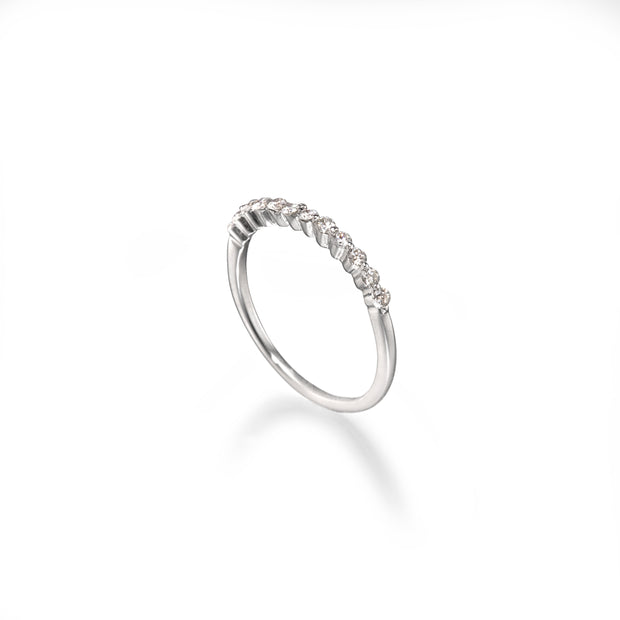 18ct White Gold Art Deco Style Half Diamond Eternity Ring