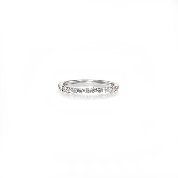 18ct White Gold Art Deco Style Half Diamond Eternity Ring