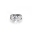 18ct White Gold Round and Baguette Cut Diamond Ring