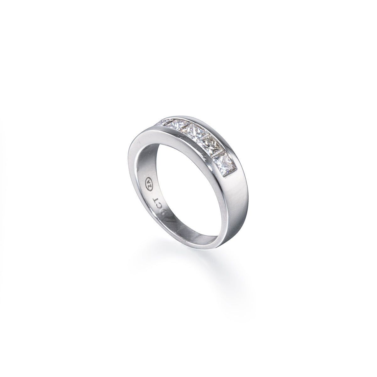 9ct White Gold Half Princess Cut Diamond Eternity Ring