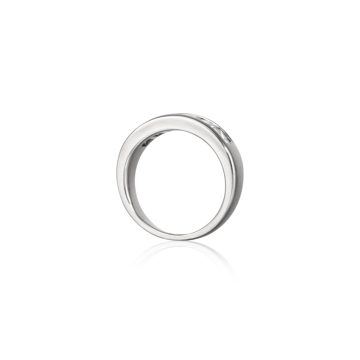 9ct White Gold Half Princess Cut Diamond Eternity Ring