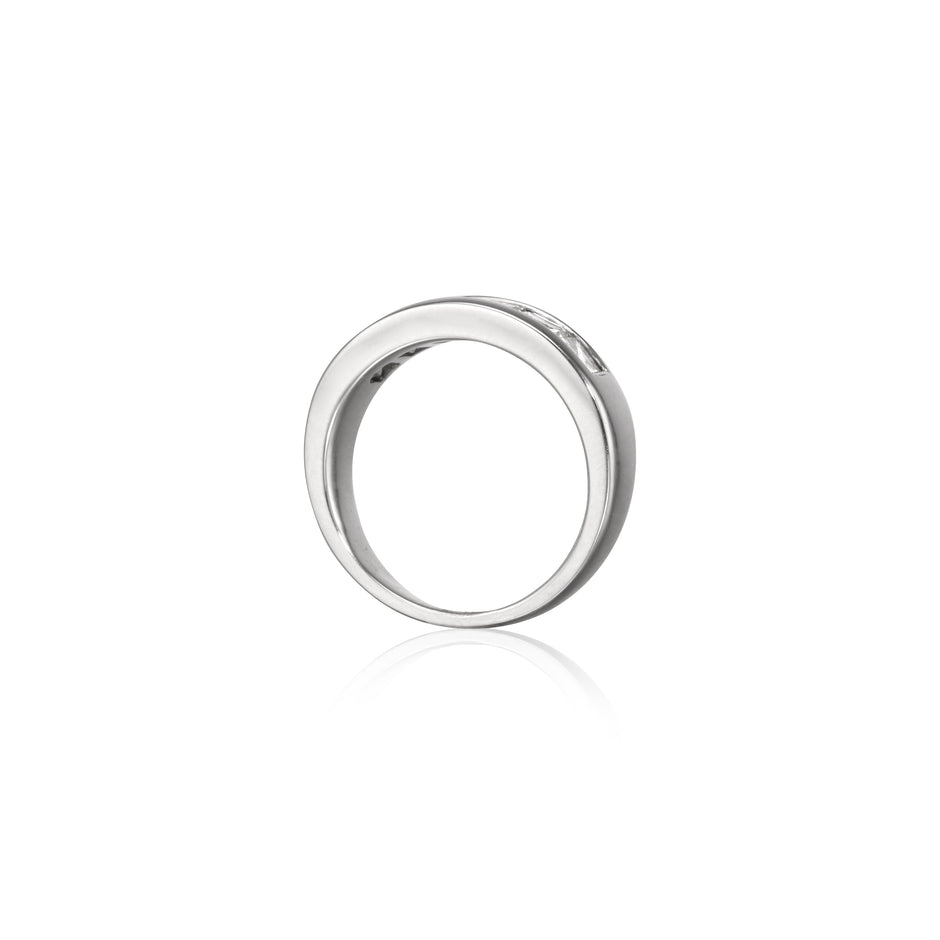9ct White Gold Half Princess Cut Diamond Eternity Ring