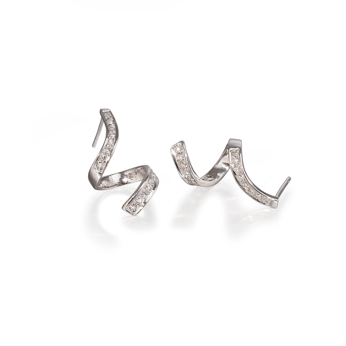 18ct White Gold Twisted Hoop Earrings