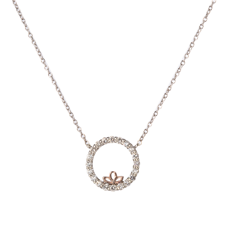 Browns 9ct White Gold Circle of Life Diamond Necklace