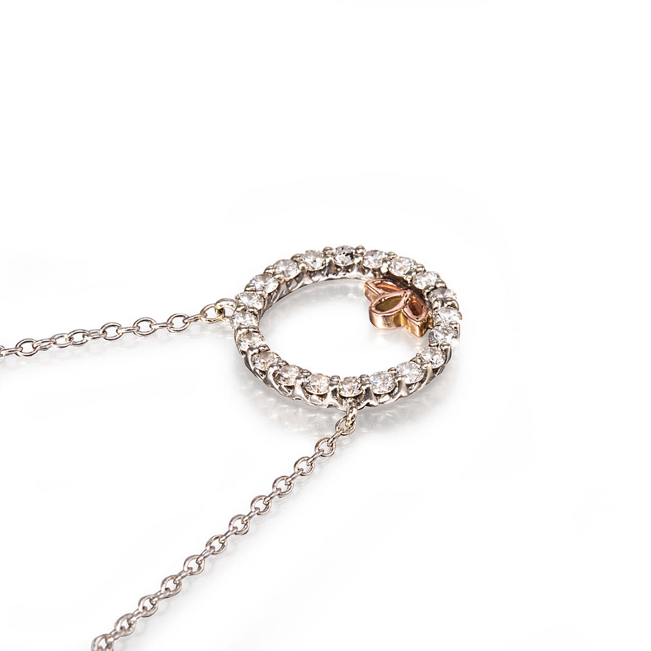 Browns 9ct White Gold Circle of Life Diamond Necklace