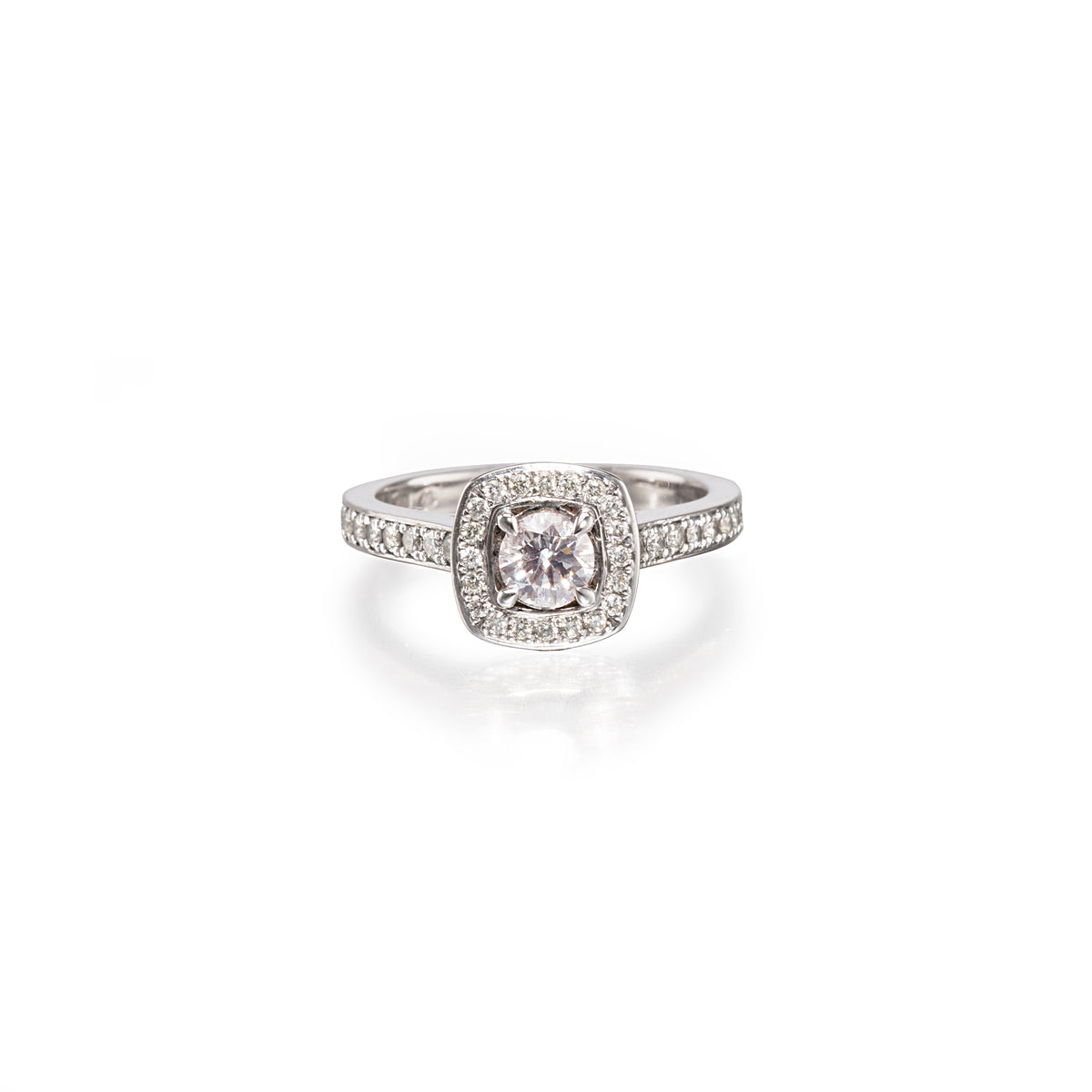 18ct White Gold Diamond Halo Ring