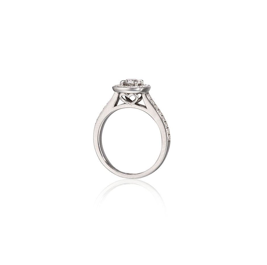 18ct White Gold Diamond Halo Ring