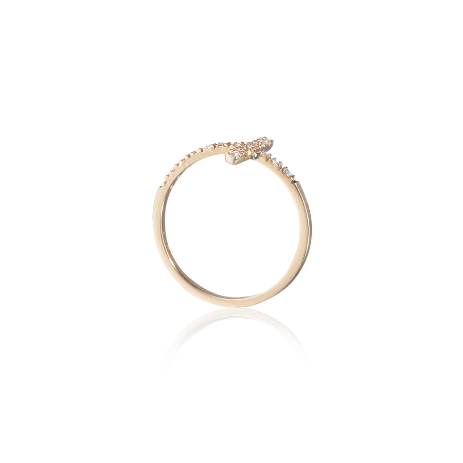 Miller Gold 9ct Yellow Gold Diamond Cross Ring