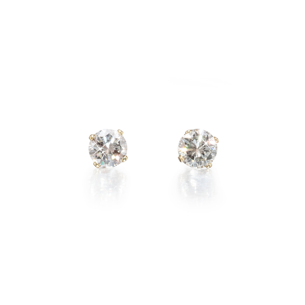 9ct Yellow Gold Diamond Stud Earrings