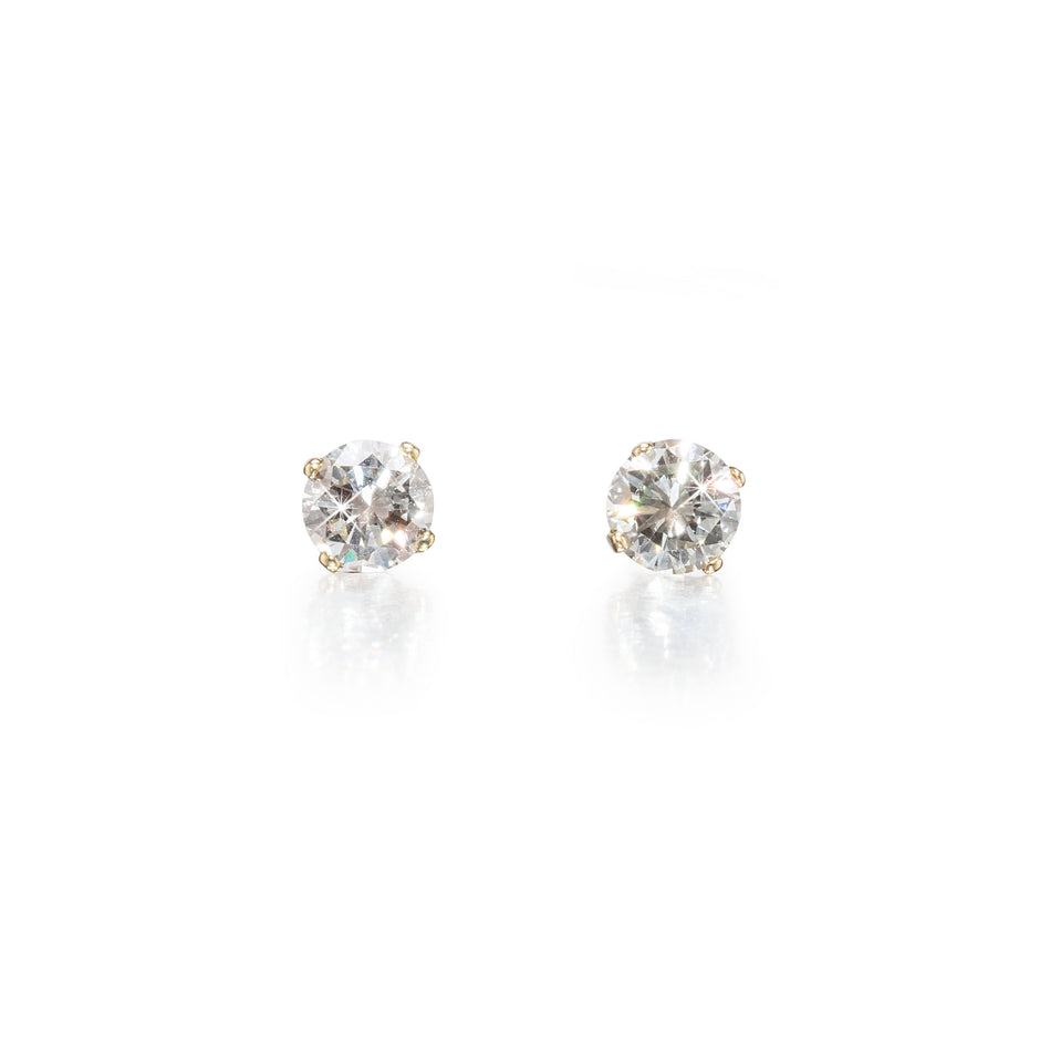 9ct Yellow Gold Diamond Stud Earrings
