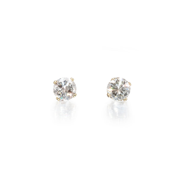 9ct Yellow Gold Diamond Stud Earrings
