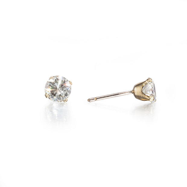 9ct Yellow Gold Diamond Stud Earrings