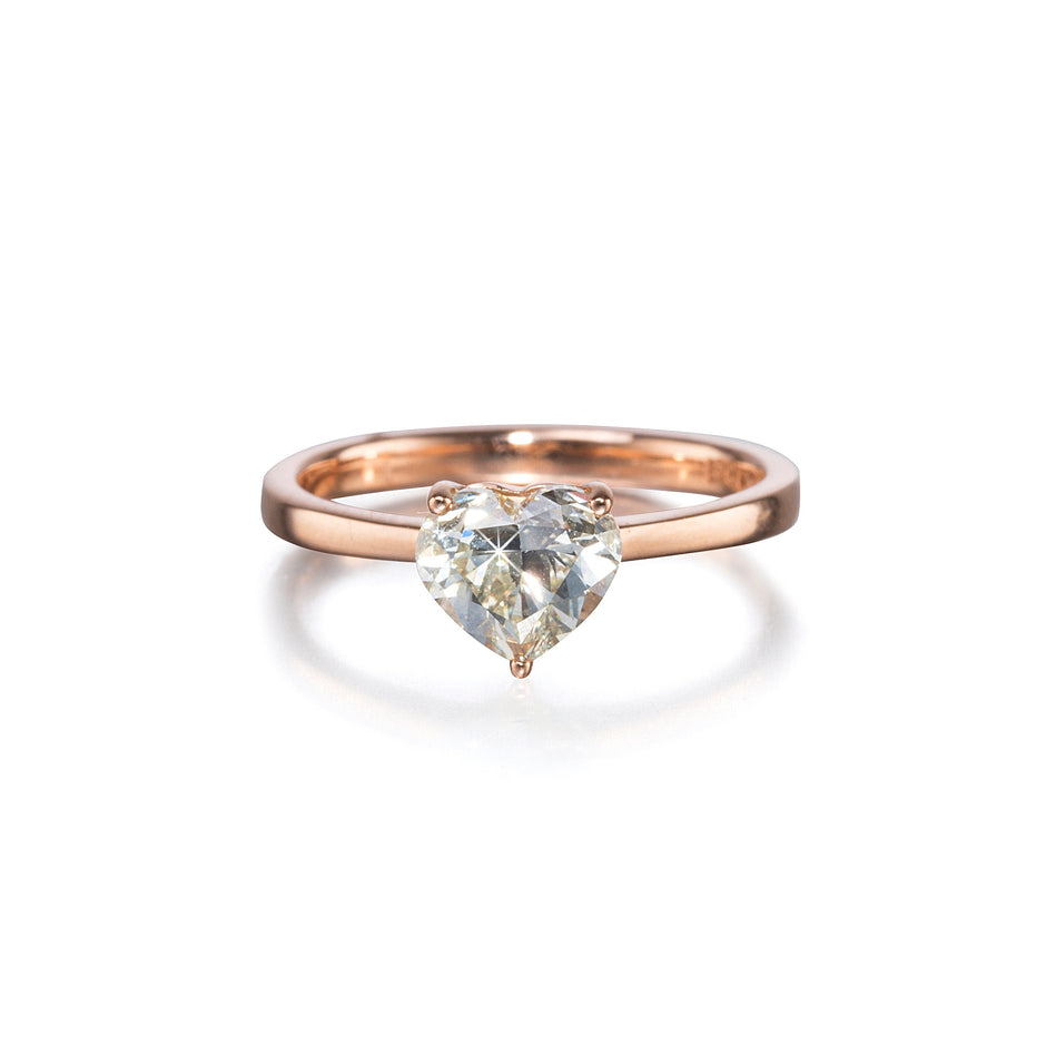 18ct rose gold heart shaped diamond solitaire ring South Africa