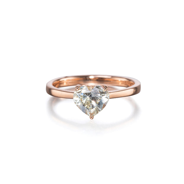 18ct rose gold heart shaped diamond solitaire ring South Africa