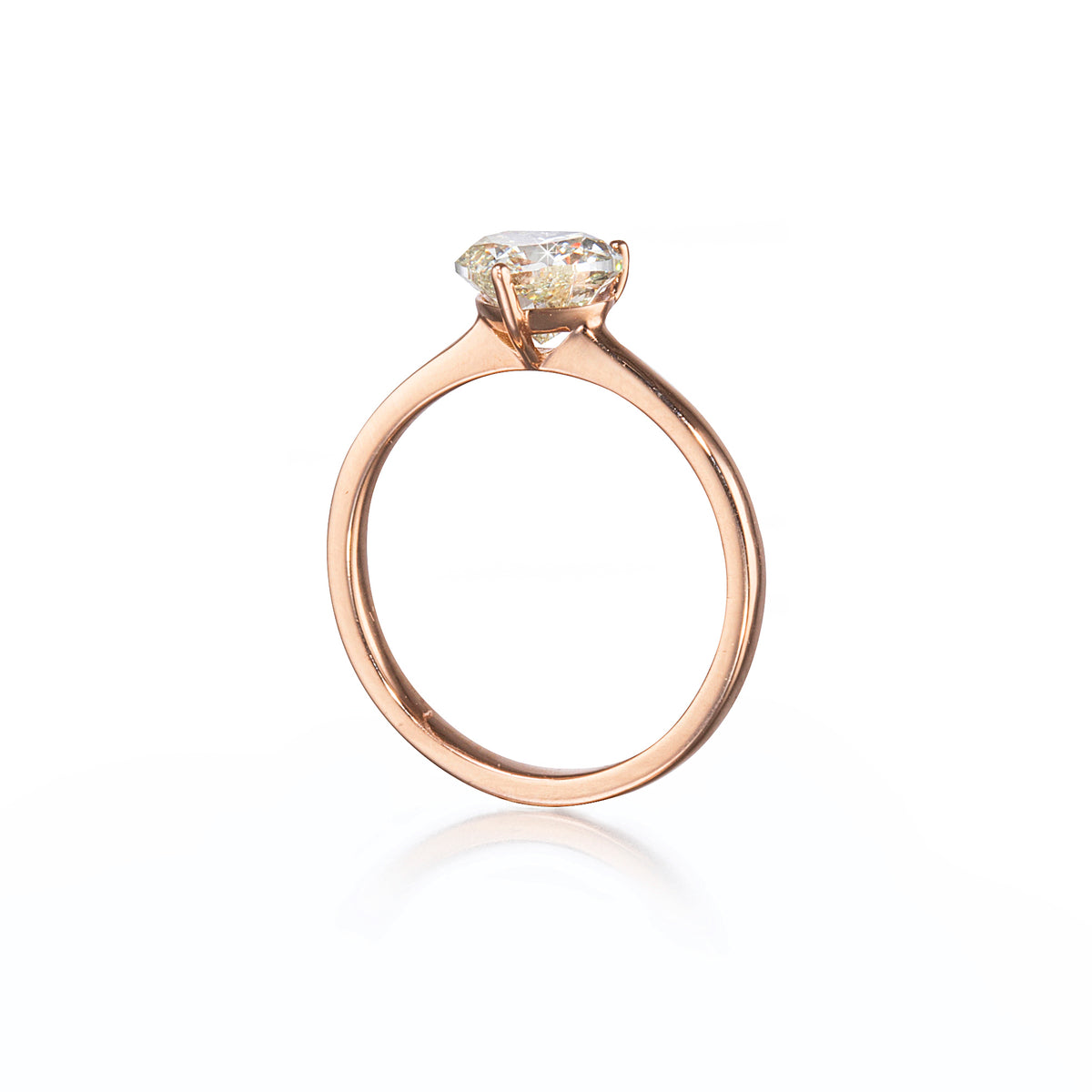 Side view of 18ct Rose Gold Diamond Solitaire Ring