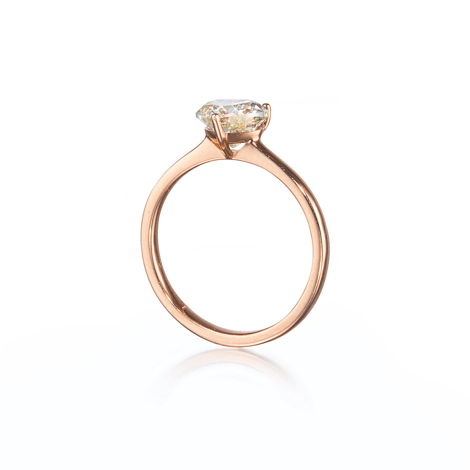 Side view of 18ct Rose Gold Diamond Solitaire Ring