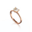 18ct Rose Gold Diamond Solitaire Ring on white background
