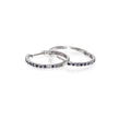 Close up of 18ct White Gold Black Diamond Huggie Earrings