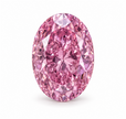 Oval Cut Diamond Fancy Purplish Pink on white background