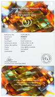 GEMLAB identification certificate for natural peridot