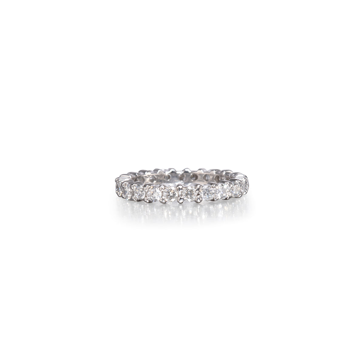Platinum Full Diamond Eternity Ring on white background