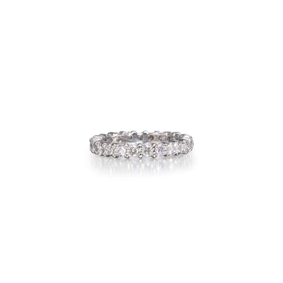 Platinum Full Diamond Eternity Ring on white background