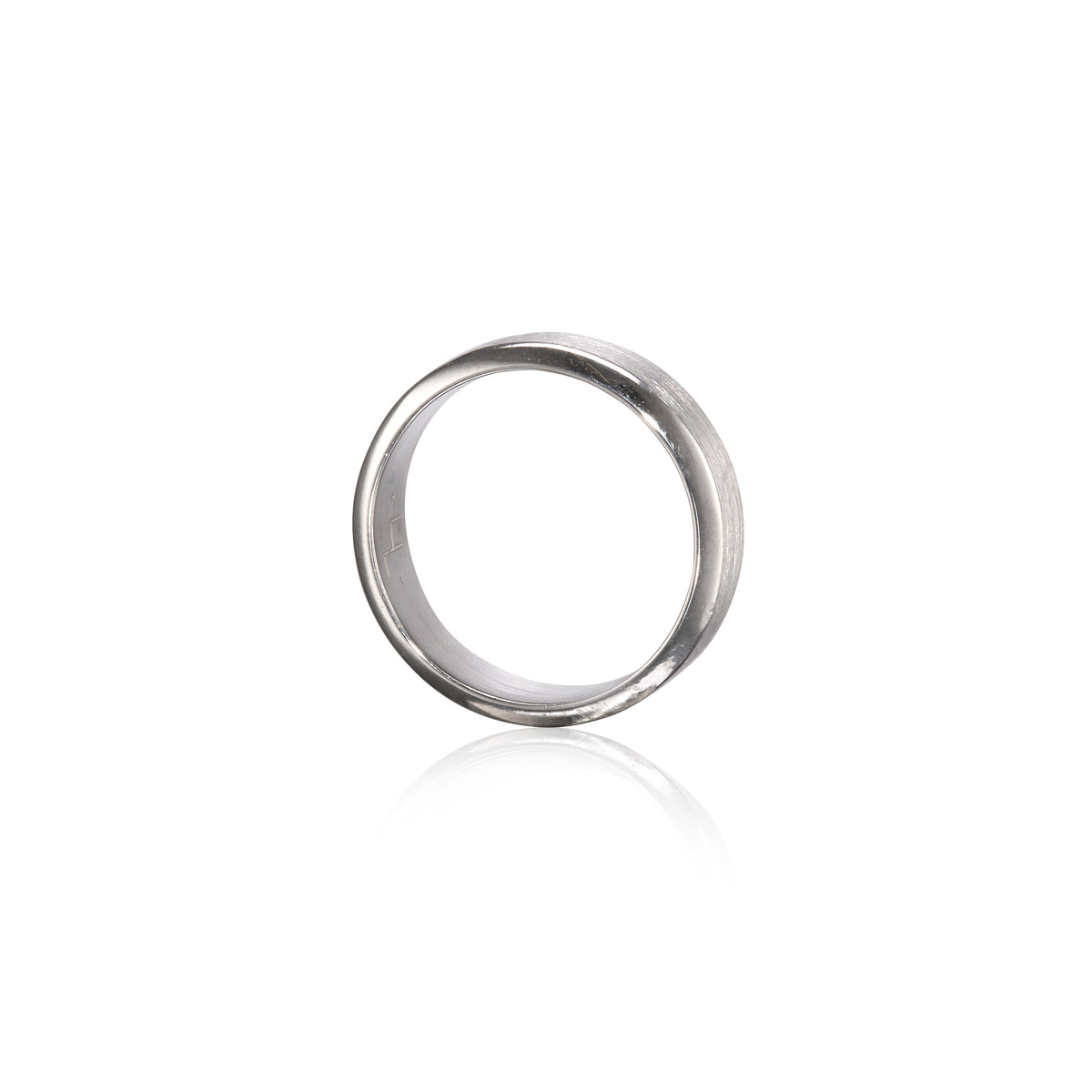 Platinum Gents Satin Finish Band Side view
